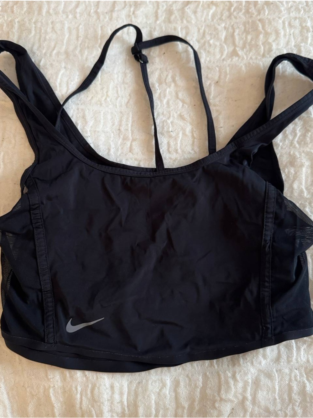 Nike Black Women's Swim Crop Top with Strappy Back